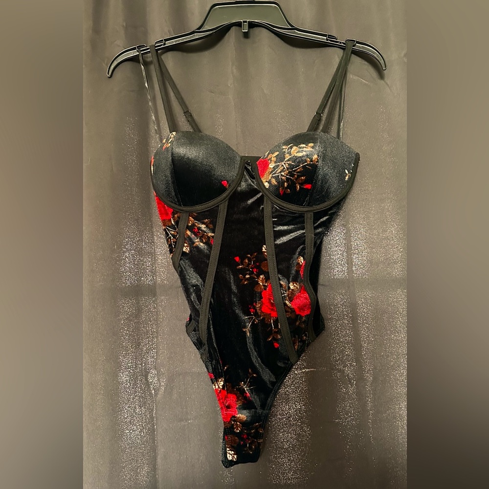 Faux suede body suit